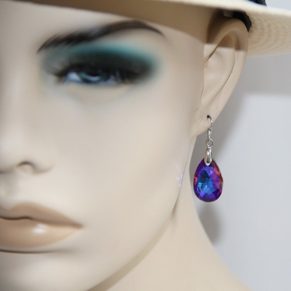 Sterling Silver Swarovski Vitrail Crystal Earrings